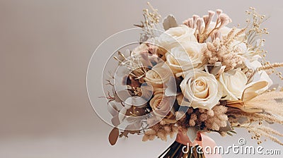 design floral wedding minimalistic background Cartoon Illustration