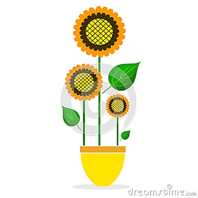 Design of flower in pot Vector Illustration