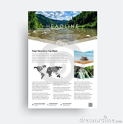 Design flyer A4. Universal brochure for advertising business, tr Vector Illustration