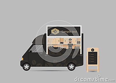 Design for food truck and small coffee shop Vector Illustration