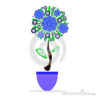 Design of fower in pot Vector Illustration