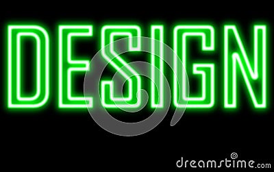 Design glow neon sign green light Stock Photo