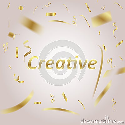 grand openning with gold convetti decorating it Vector Illustration