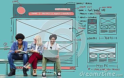 Design Graphic Framework Form Sketch Concept Stock Photo