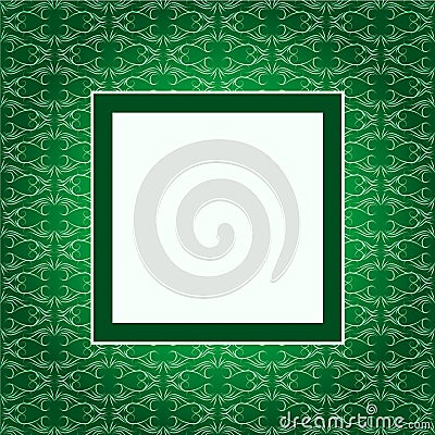 Design green ornament cover Vector Illustration