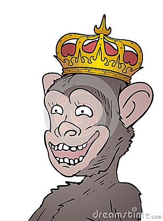 Design of happy king monkey illustration Vector Illustration