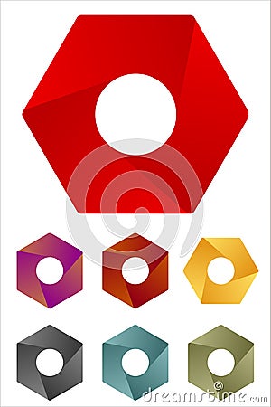 Design hexagonal logo element. Vector Illustration