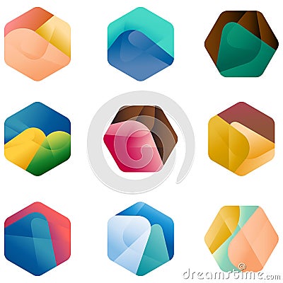 Design hexagonal logo template Stock Photo