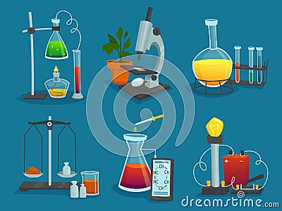 Design Icons Set Of Laboratory Equipment Vector Illustration