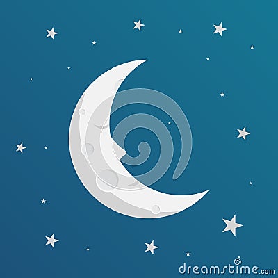 Happy smiling moon design, vector illustration Vector Illustration