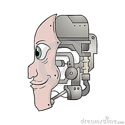 Design of imaginative robot face Vector Illustration