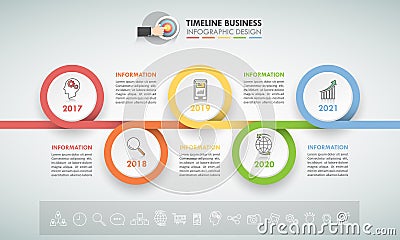 Design infographic template 5 options. Business concept Vector Illustration