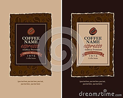 Design labels for coffee Vector Illustration