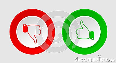 Design the likes and dislikes icon in the circle Vector Illustration