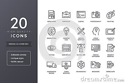 Design Line Icons Vector Illustration