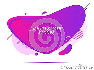 Design of liquid color abstract geometric shapes.Futuristic trendy dynamic elements.Abstract liquid shape.Fluid design.Isolated gr Vector Illustration