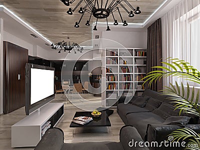 Design living room with warm colors Stock Photo