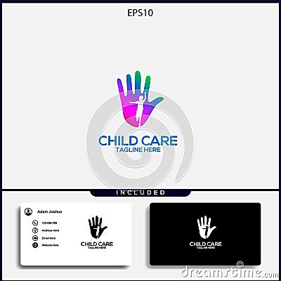 design logo child care simple concept Vector Illustration