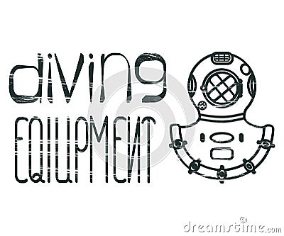 Design logo diving equipment Vector Illustration