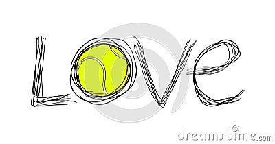 Love tennis symbol Vector Illustration