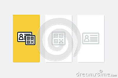 Design for a mobile application for storing documents - codes, identity cards. Isolated flat fully editable illustration Vector Illustration