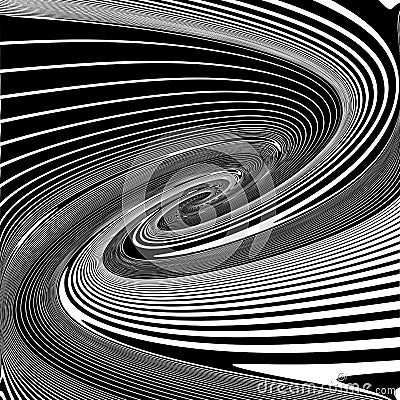 Design monochrome helix illusion background Vector Illustration
