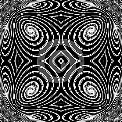 Design monochrome spiral movement background Vector Illustration
