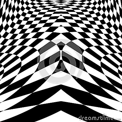 Design movement illusion checkered background Vector Illustration