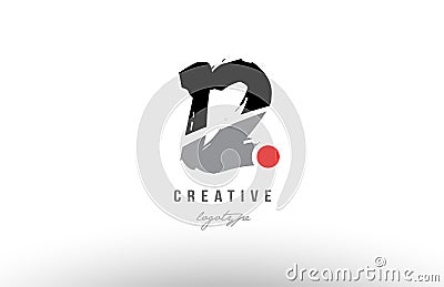 12 grunge black grey number logo icon design Vector Illustration