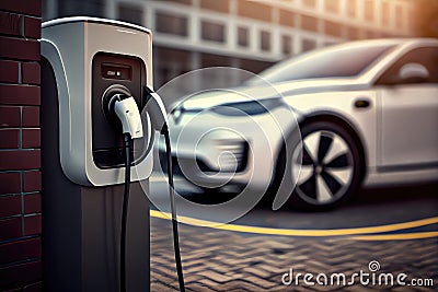Design option for electric refueling for cars Stock Photo