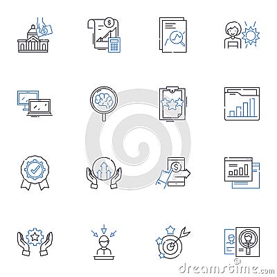 Design and pattern line icons collection. Aesthetic, Symmetry, Geometric, Texture, Harmony, Contrast, Motif vector and Vector Illustration
