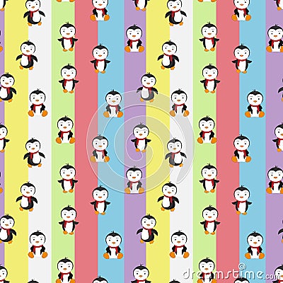 Design patterns with penguin ornaments Vector Illustration