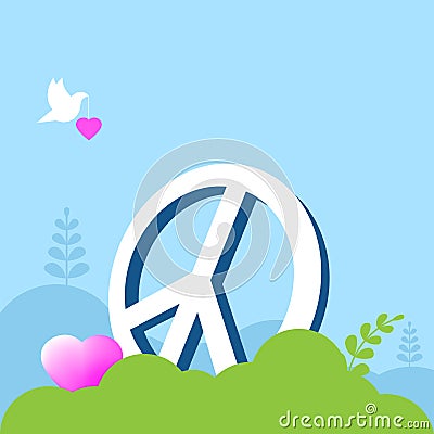 Design of Peace, Love and Music, vector design element Stock Photo