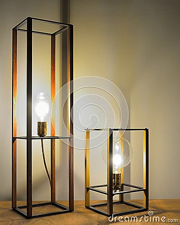 Design pieces, beautiful modern Table lamps Editorial Stock Photo