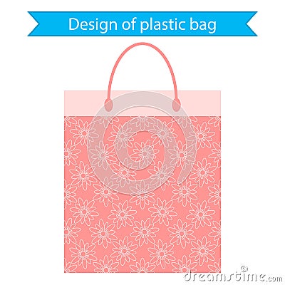 Design of plastic bag. Cartoon Illustration