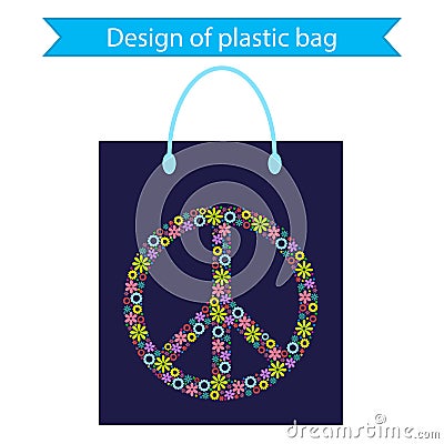 Design of plastic bag. Cartoon Illustration