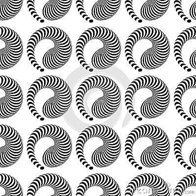 Design seamless monochrome illusion pattern Vector Illustration