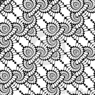 Design seamless monochrome lacy pattern Vector Illustration