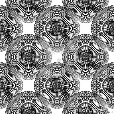 Design seamless monochrome waving pattern Vector Illustration