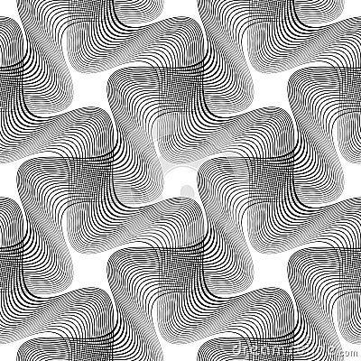 Design seamless monochrome waving pattern Vector Illustration