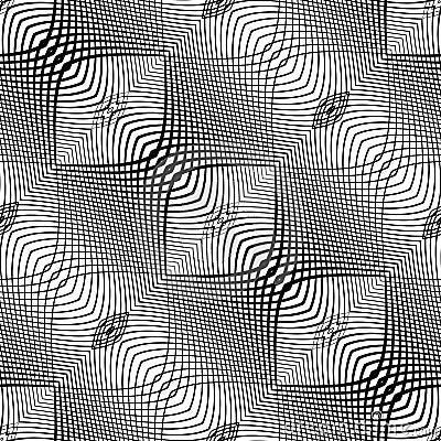 Design seamless monochrome waving pattern Vector Illustration