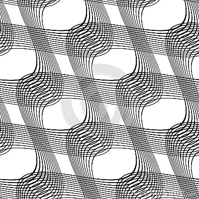 Design seamless monochrome waving pattern Vector Illustration