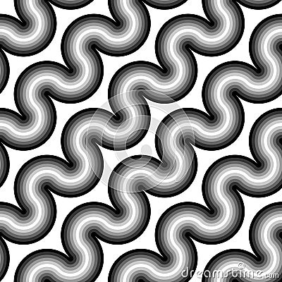 Design seamless monochrome waving pattern Vector Illustration