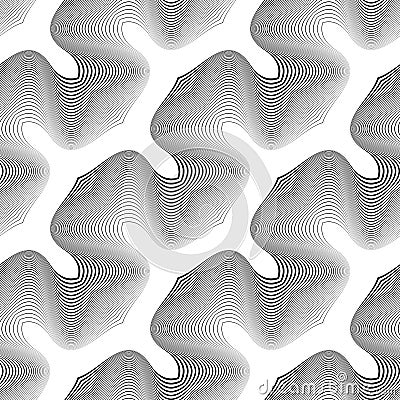 Design seamless monochrome waving pattern Vector Illustration