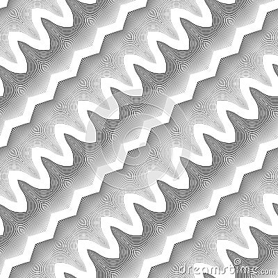 Design seamless monochrome waving pattern Vector Illustration