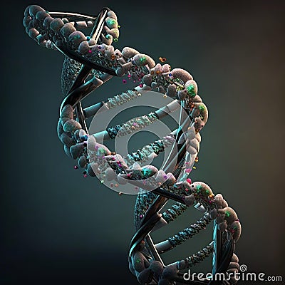 Realistic DNA illustration, 3d DNA illustration, High resolution DNA illustration, DNA, illustration, 3d illustration Stock Photo