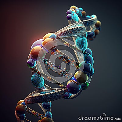 Realistic DNA illustration, 3d DNA illustration, High resolution DNA illustration, DNA, illustration, 3d illustration Stock Photo