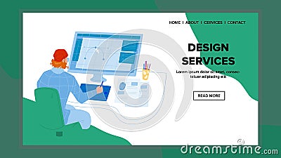 Design Services Of Creative Artist Studio Vector Vector Illustration