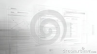 Sleek UIUX wireframe background featuring transparent elements and design mockups for digital resource branding Stock Photo