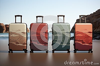 Design a sleek, modern suitcase with sturdy wheels and a retractable handle Stock Photo